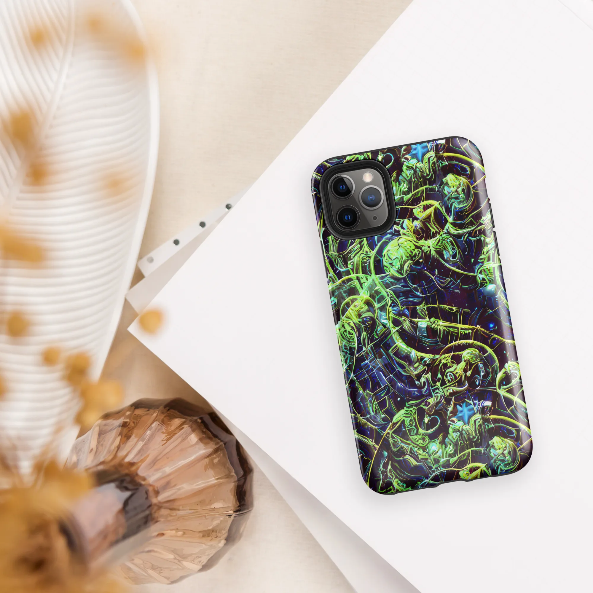 Electric Underbrush on Tough Case for iPhone® — Front