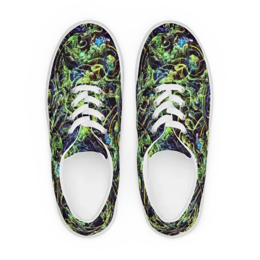 Electric Underbrush on a Men's Lace-Up Canvas Shoes