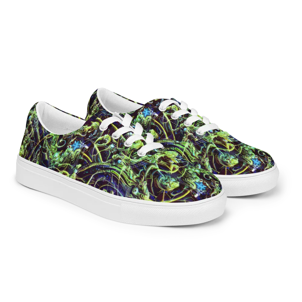 Electric Underbrush on Men's Lace-Up Canvas Shoes — Right Front