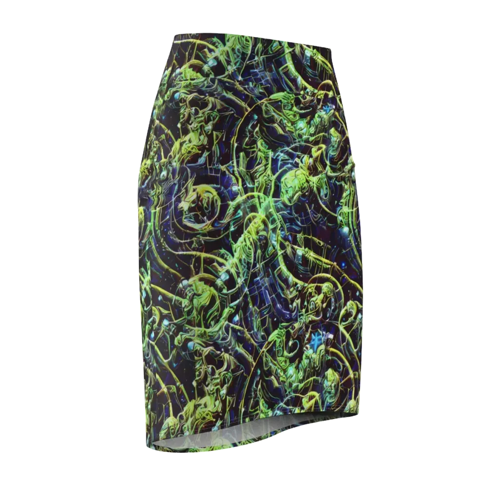 Electric Underbrush on Pencil Skirt — Front Side