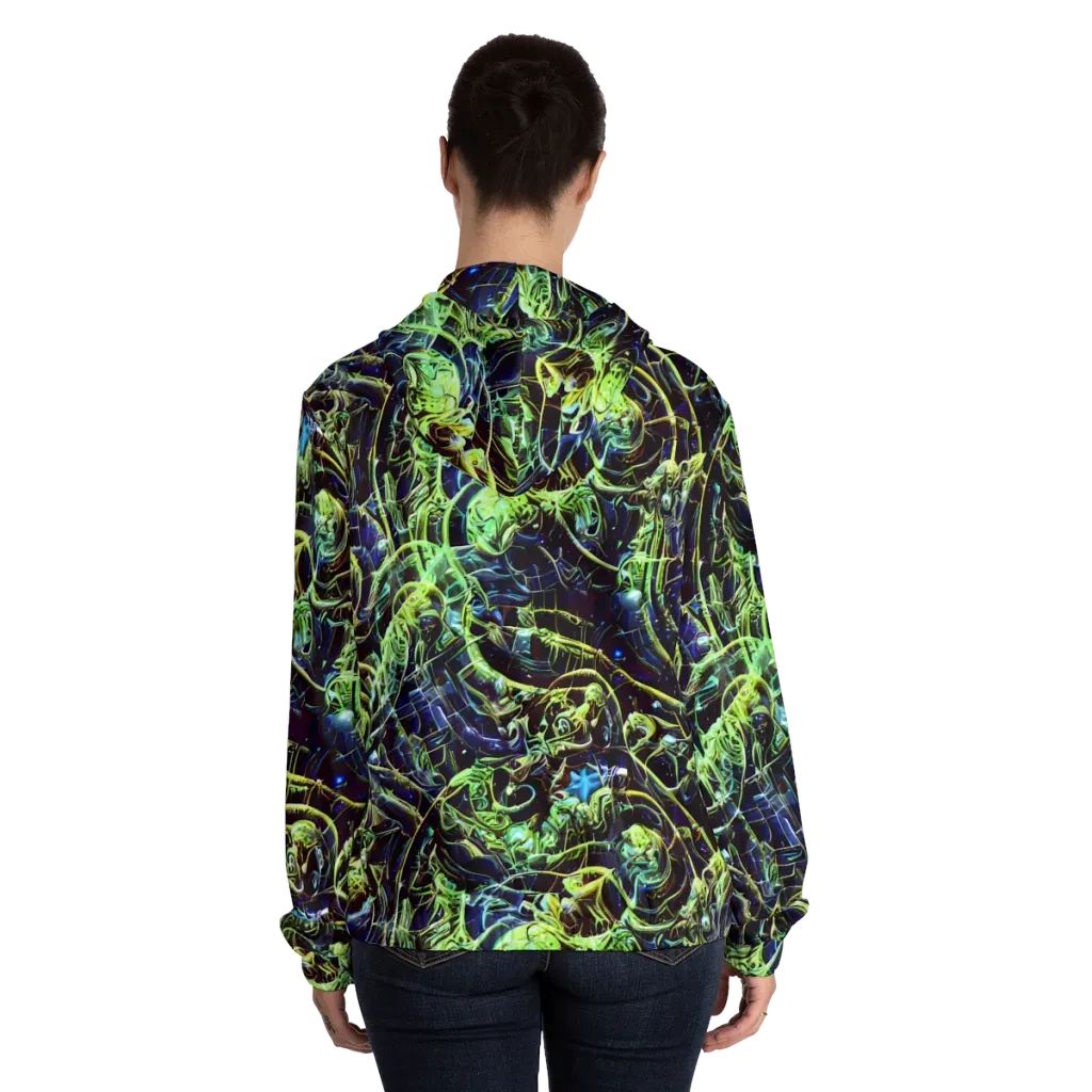 Electric Underbrush on Women's Full-Zip Hoodie — Back On Person