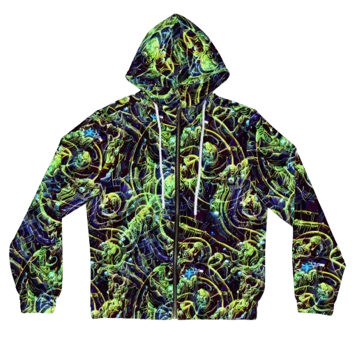 Electric Underbrush on a Women's Full-Zip Hoodie