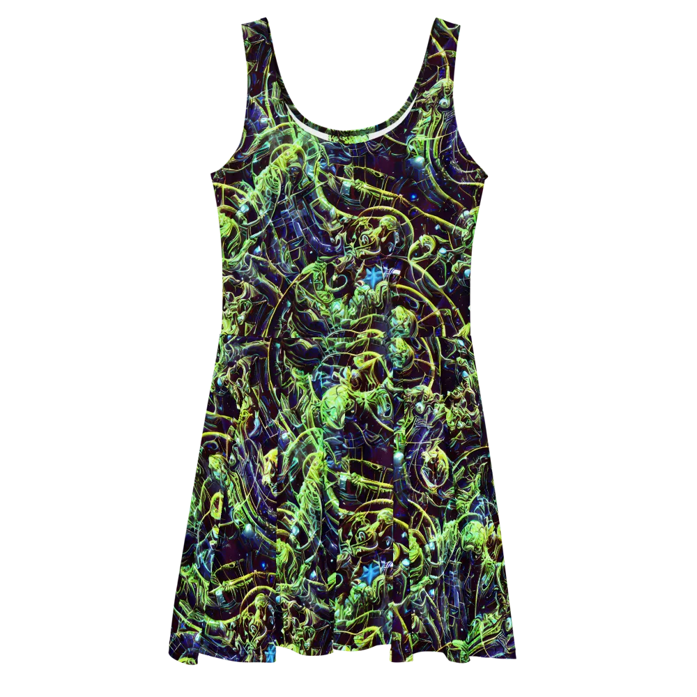 Electric Underbrush on Skater Dress — Front