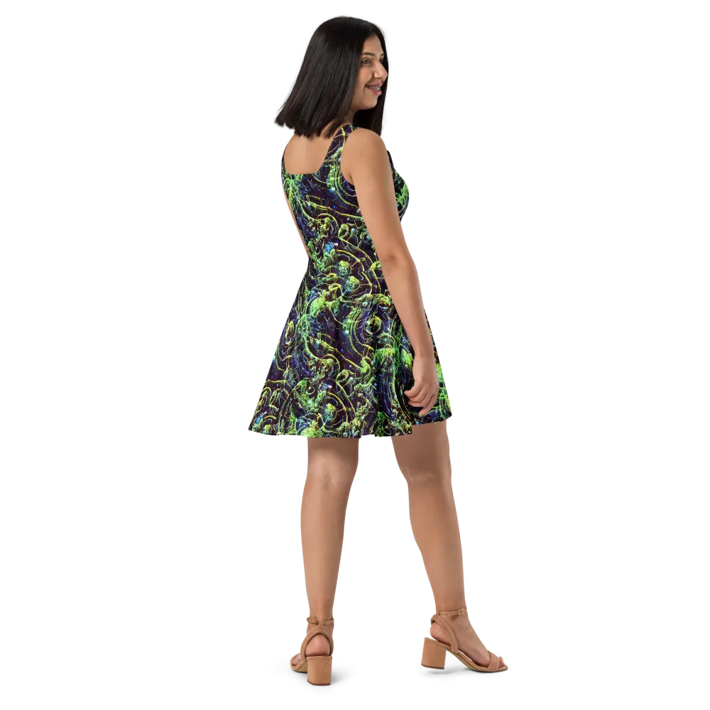Electric Underbrush on Skater Dress — Right