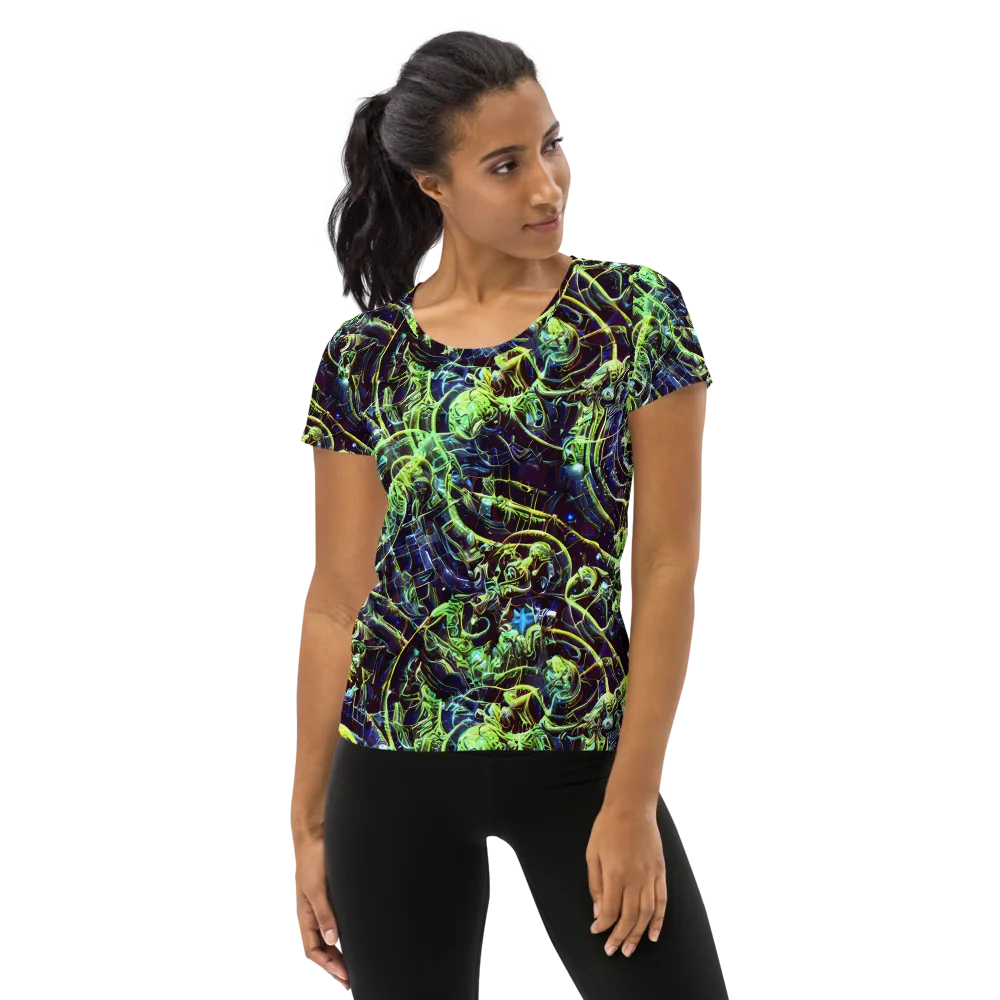 Electric Underbrush on Women's Athletic T-Shirt — Front