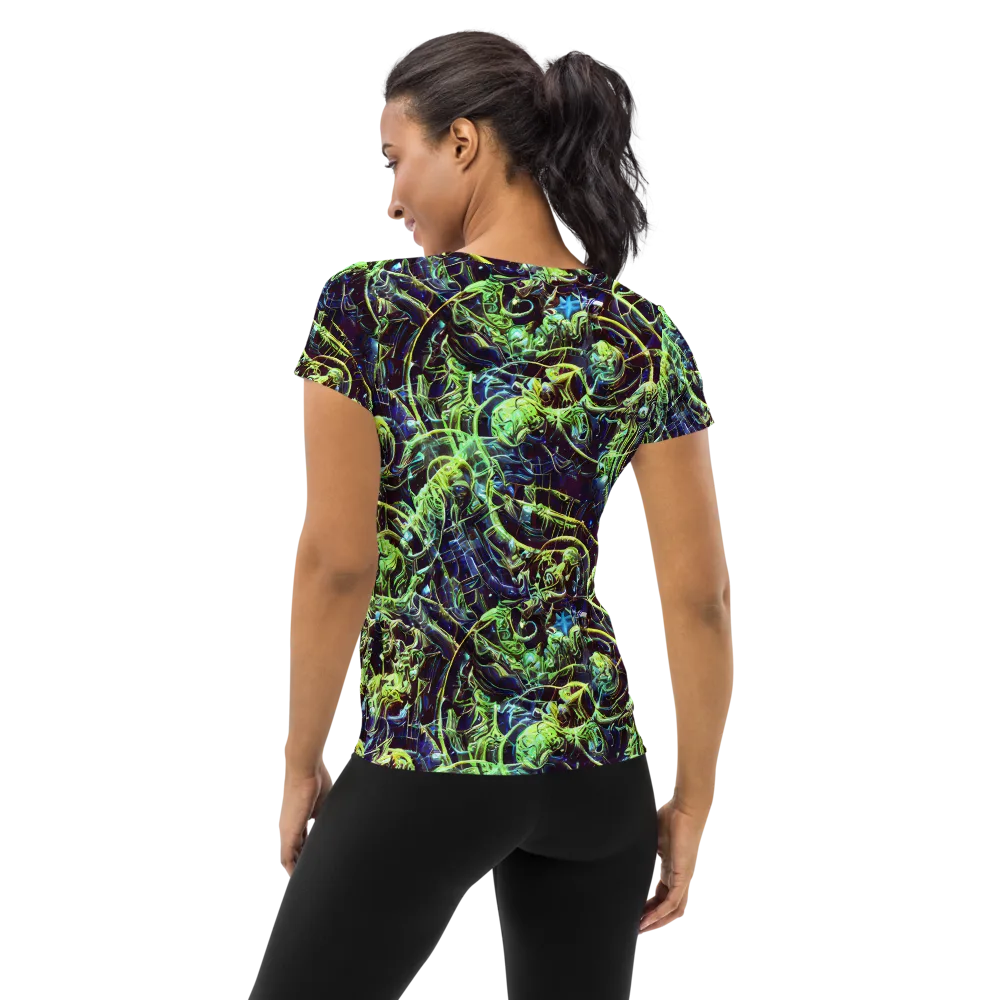 Electric Underbrush on Women's Athletic T-Shirt — Back