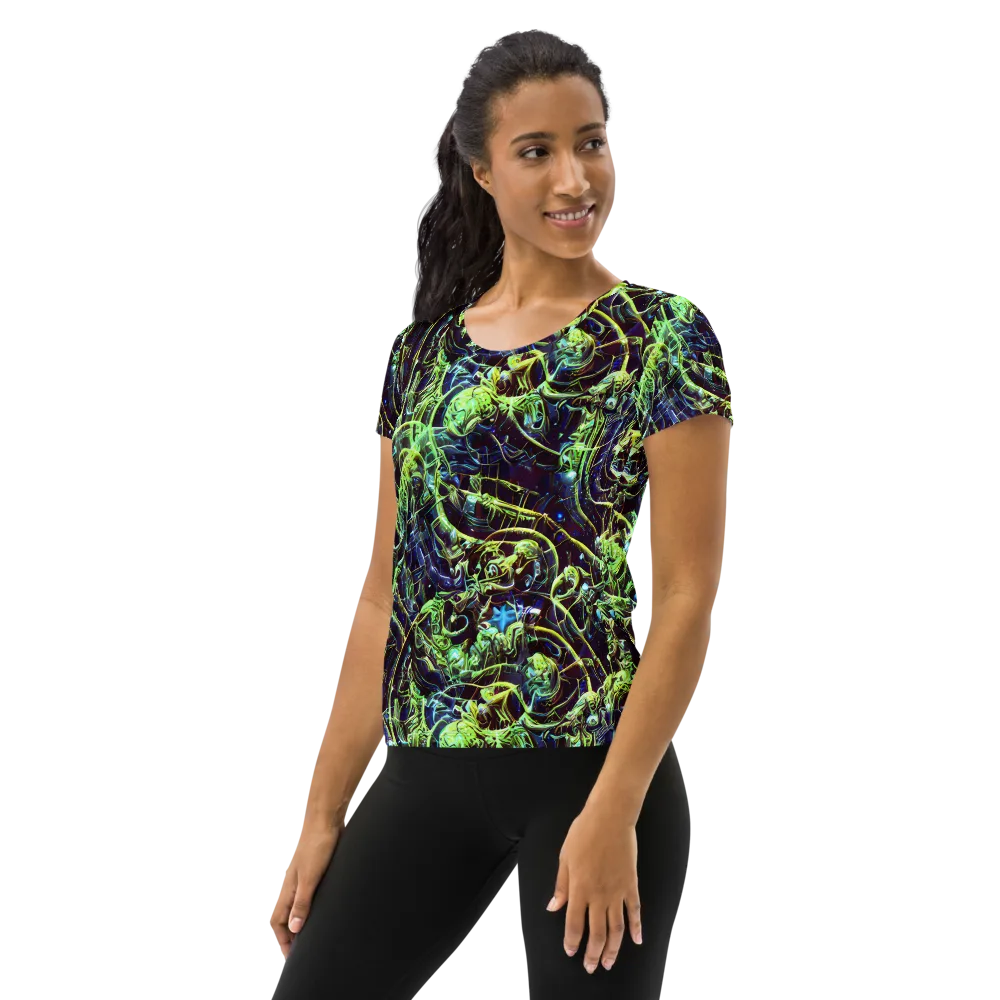 Electric Underbrush on Women's Athletic T-Shirt — Left
