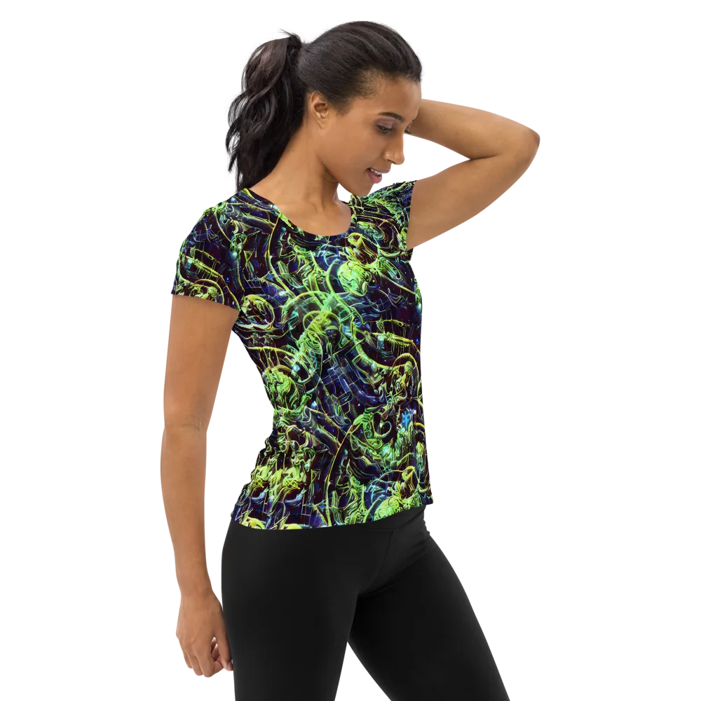 Electric Underbrush on Women's Athletic T-Shirt — Right