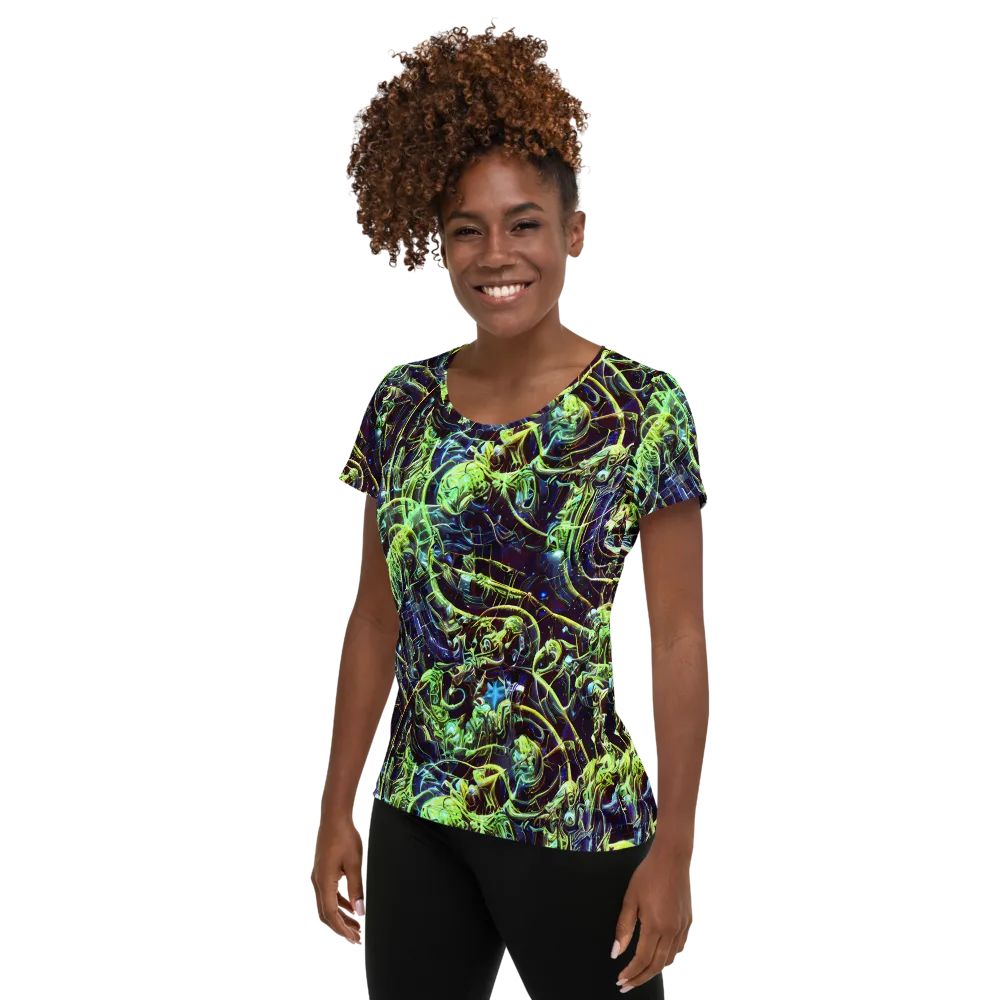 Electric Underbrush on Women's Athletic T-Shirt — Left