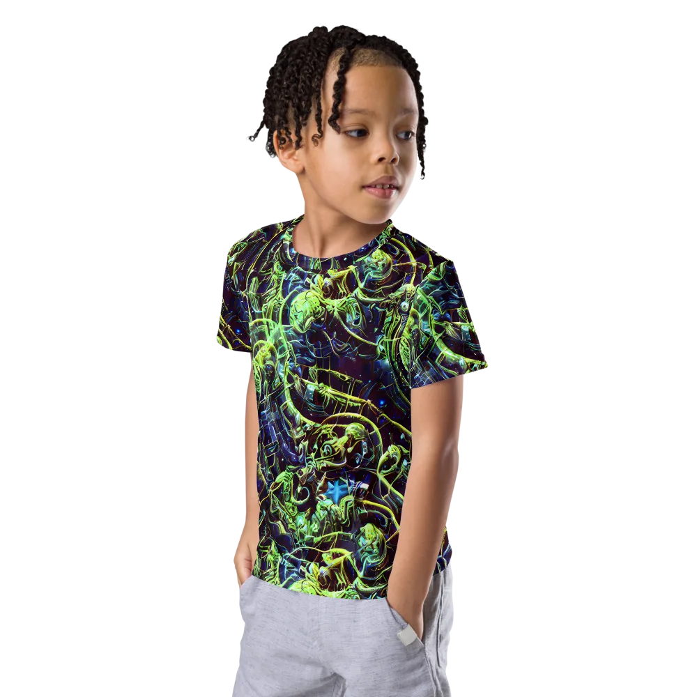Electric Underbrush on Kids Crew Neck T-Shirt — Left Front