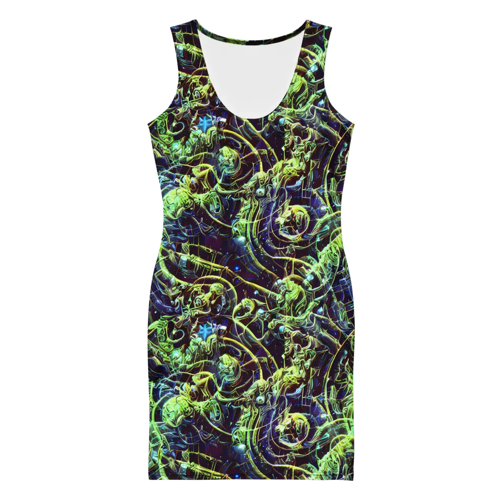 Electric Underbrush on Bodycon Dress — Front