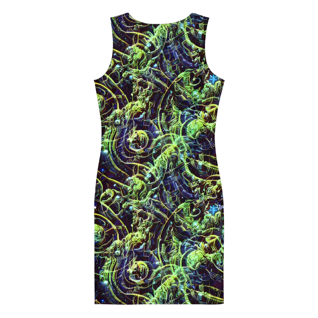 Electric Underbrush on Bodycon Dress — Back