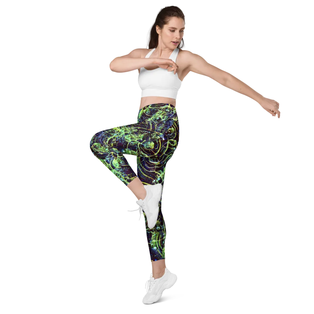 Electric Underbrush on Leggings with Pockets — Left Front