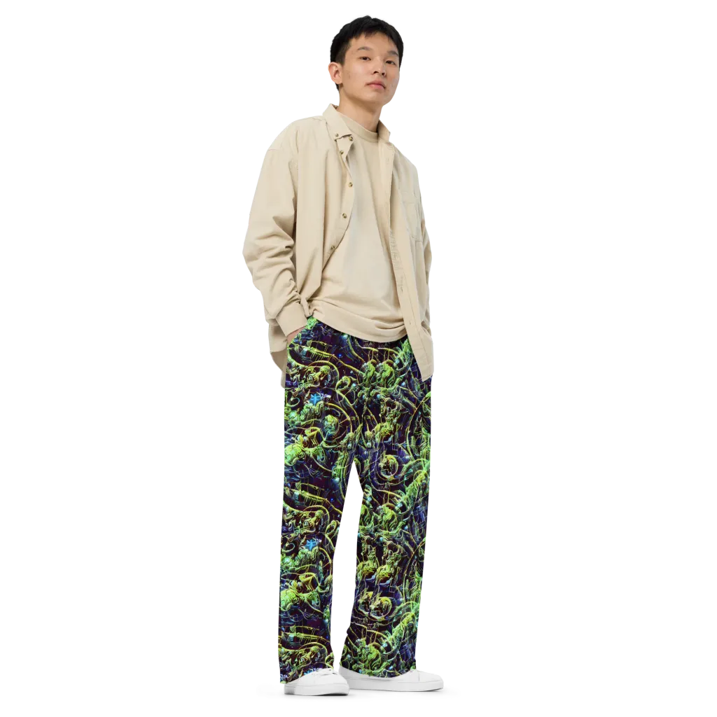 Electric Underbrush on Wide-Leg Pants — Right Front