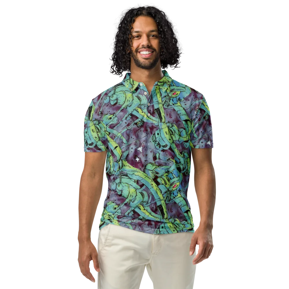 Lime Age on Men's Slim Fit Polo Shirt — Front