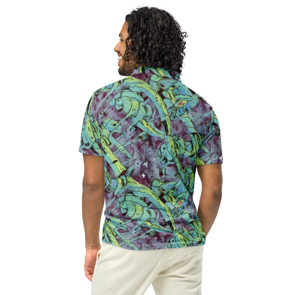 Lime Age on Men's Slim Fit Polo Shirt — Back
