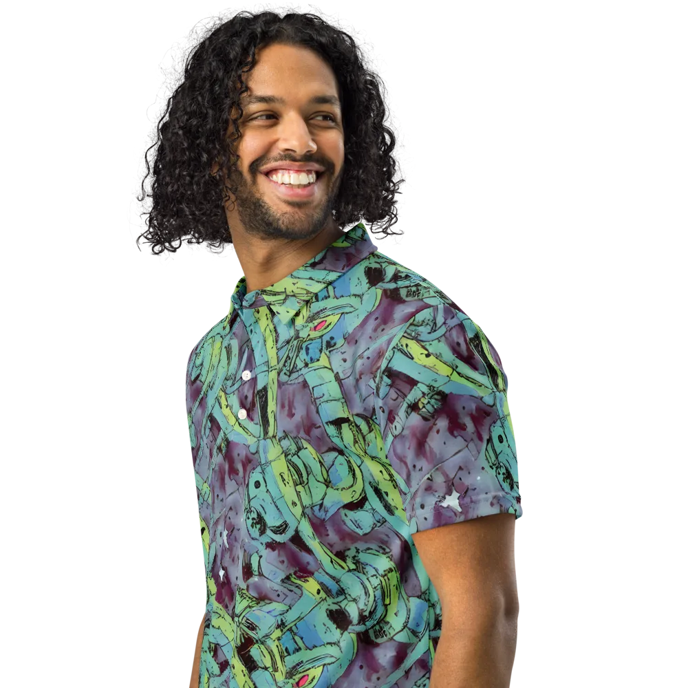Lime Age on Men's Slim Fit Polo Shirt — Left Front