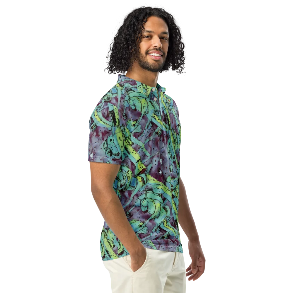 Lime Age on Men's Slim Fit Polo Shirt — Right Front