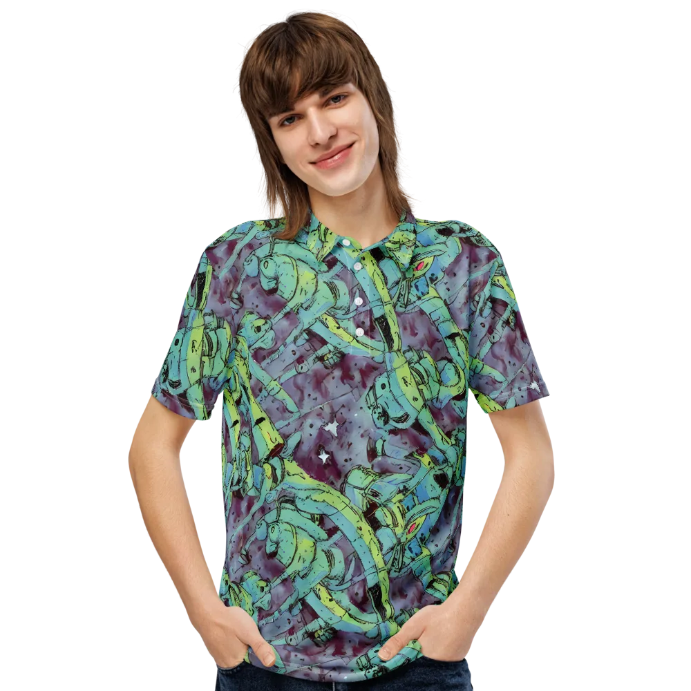 Lime Age on Men's Slim Fit Polo Shirt — Front