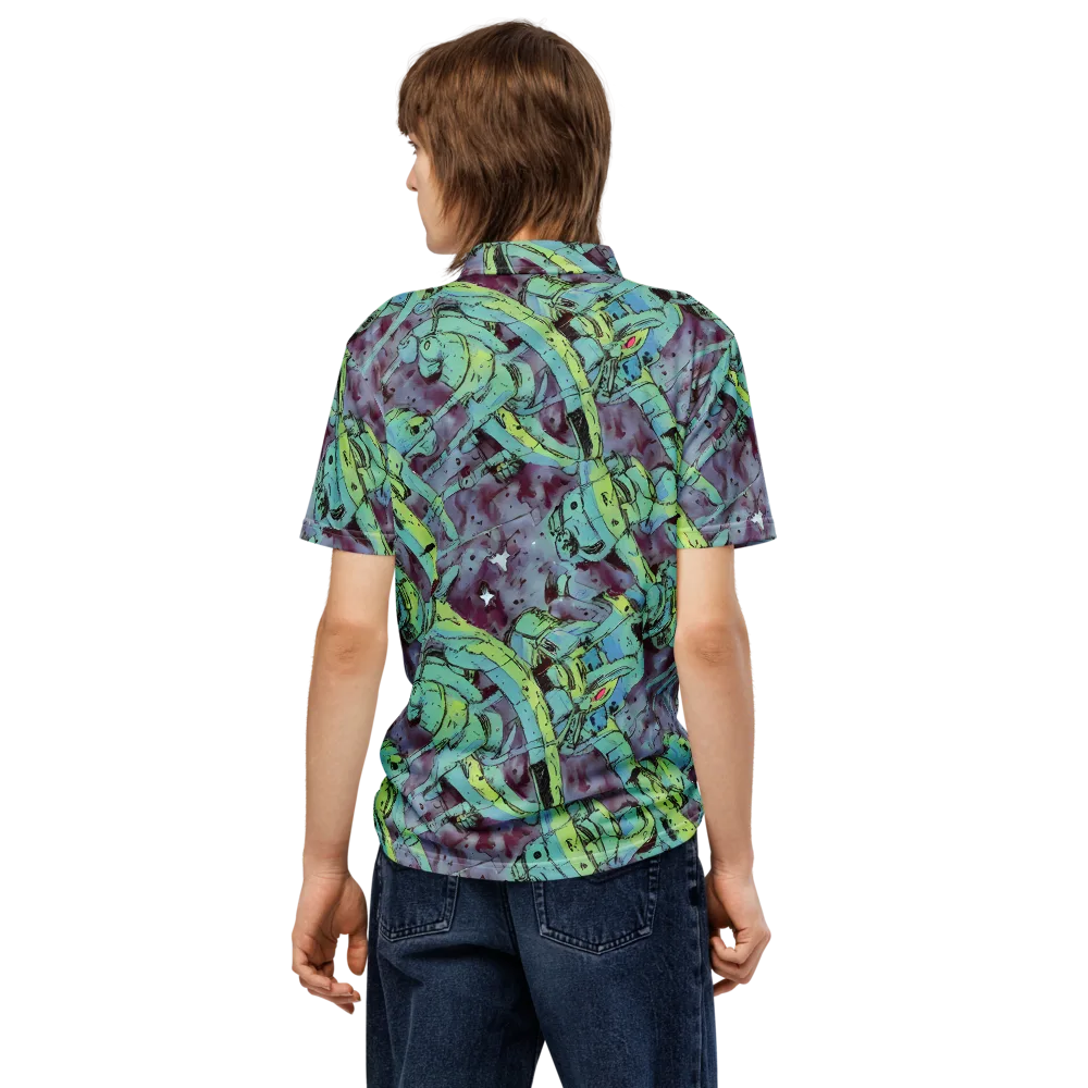 Lime Age on Men's Slim Fit Polo Shirt — Back