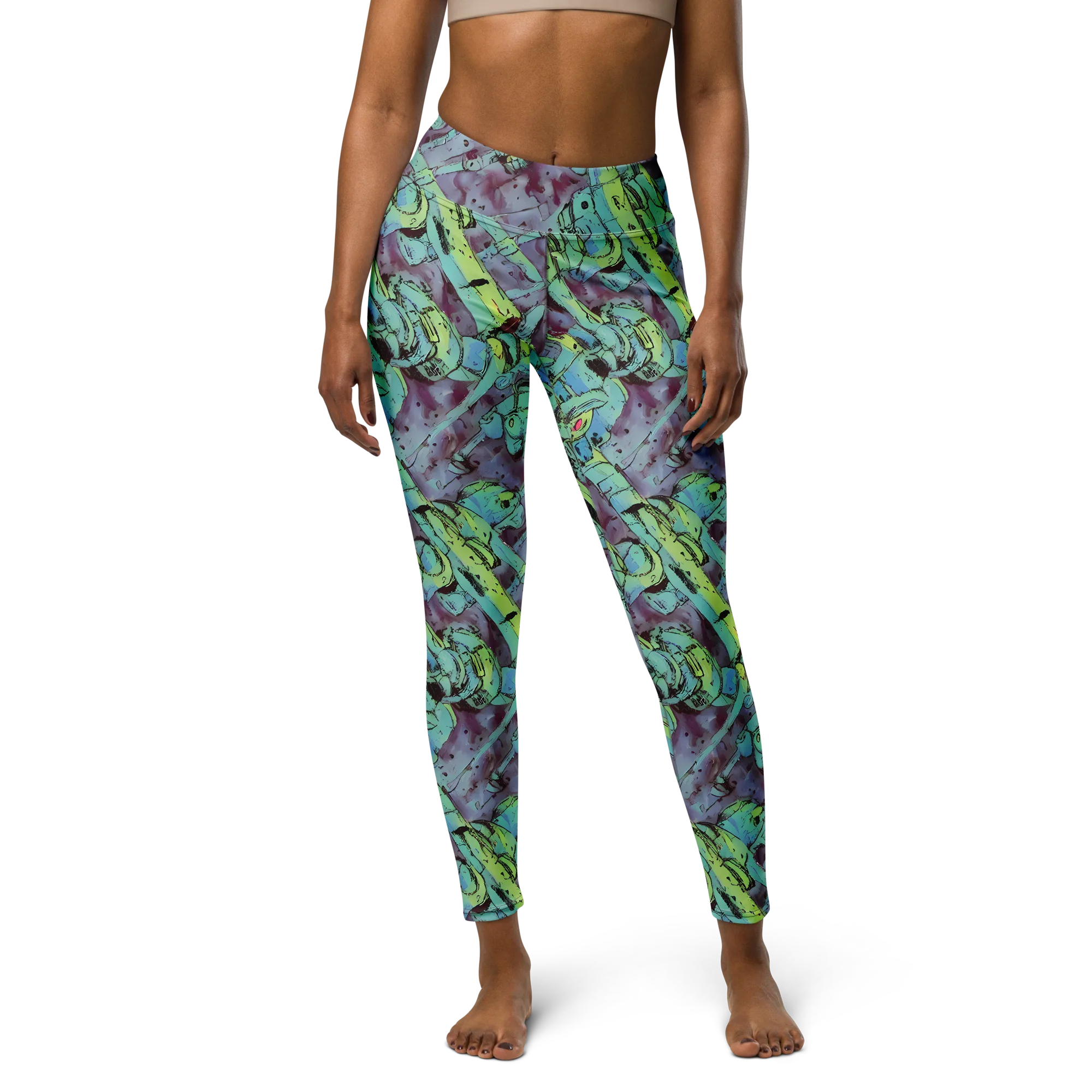Lime Age on Yoga Leggings — Front