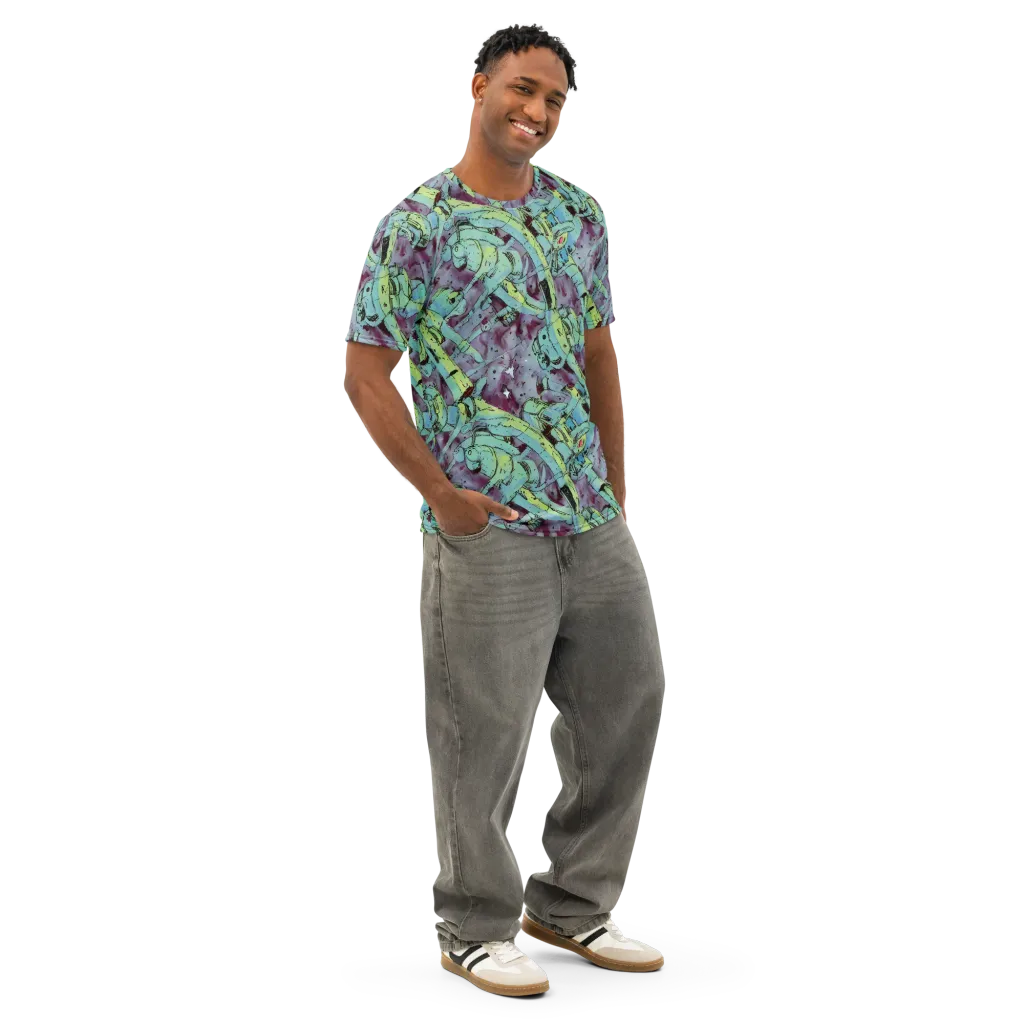 Lime Age on Men's Cotton Crew Neck T-Shirt — Right Front
