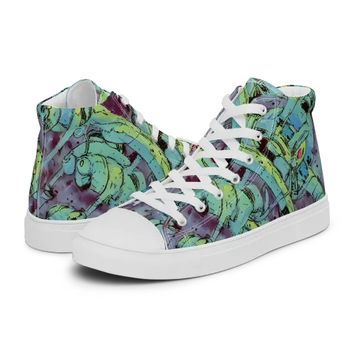 Lime Age on a Men's High Top Canvas Shoes