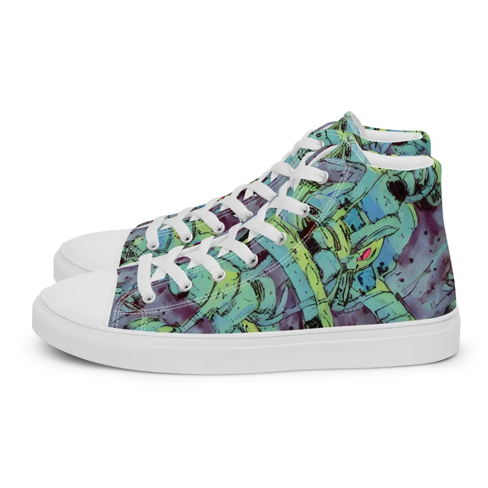 Lime Age on Women's High Top Canvas Shoes — Left