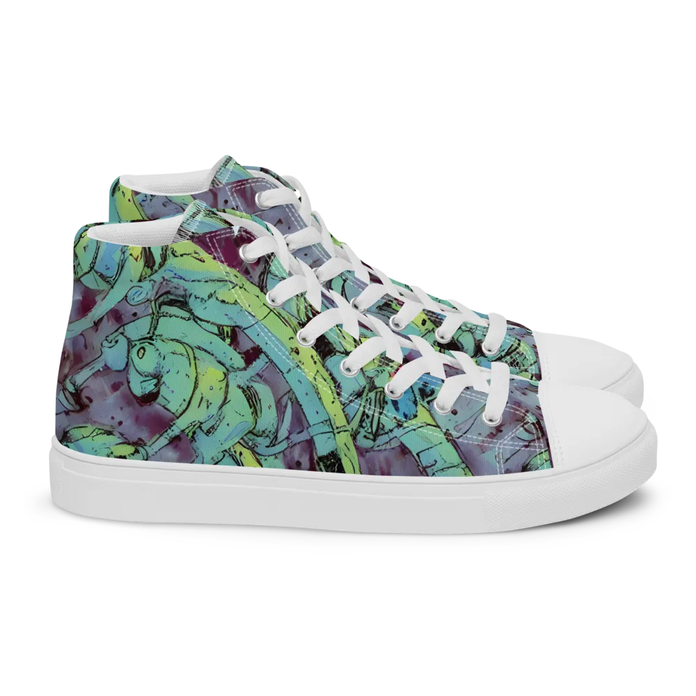 Lime Age on Women's High Top Canvas Shoes — Right