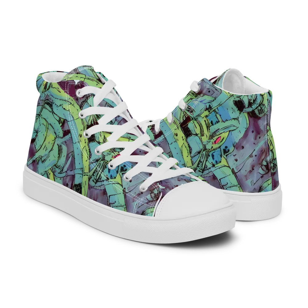 Lime Age on Women's High Top Canvas Shoes — Right