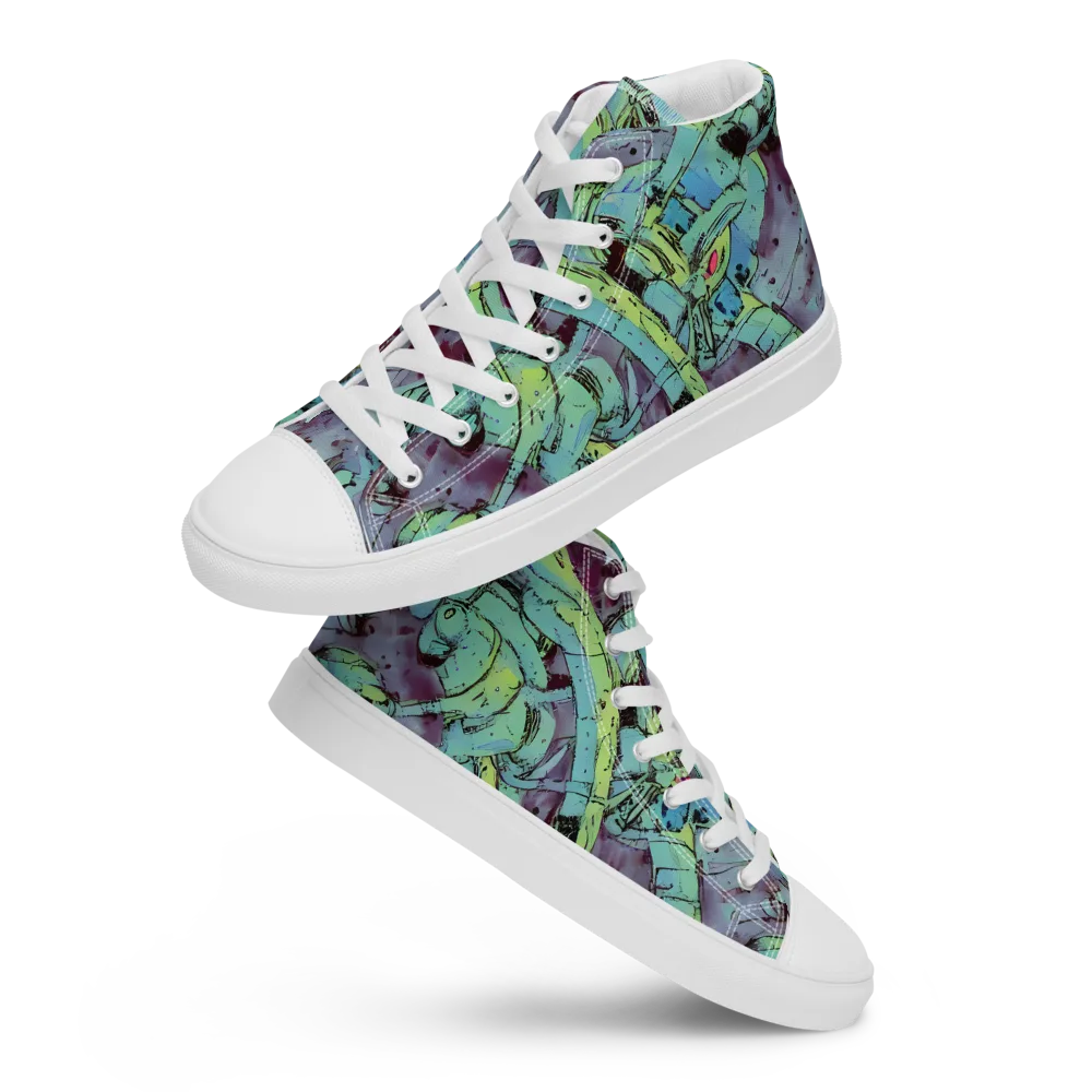Lime Age on Women's High Top Canvas Shoes — Front