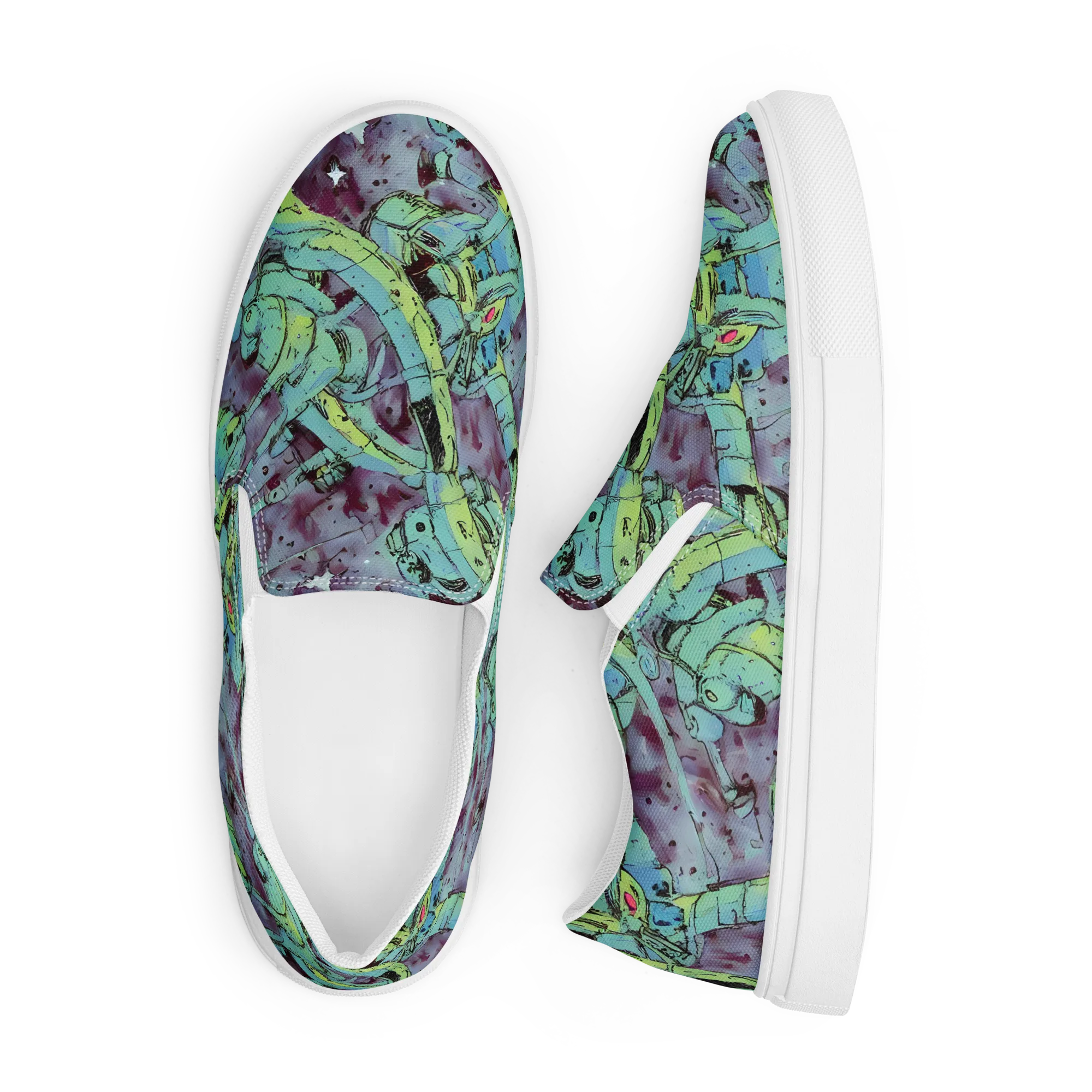 Lime Age on Men's Slip-On Canvas Shoes — Front