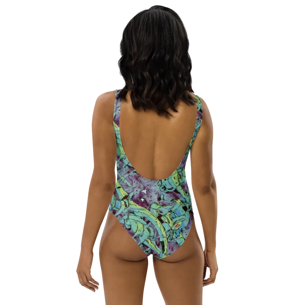 Lime Age on One-Piece Swimsuit — Back