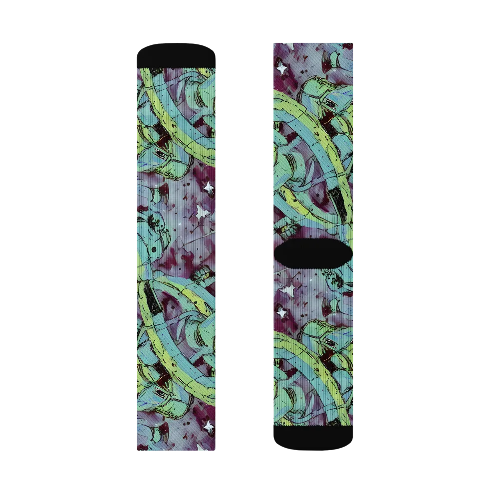 Lime Age on Socks — Left Sock