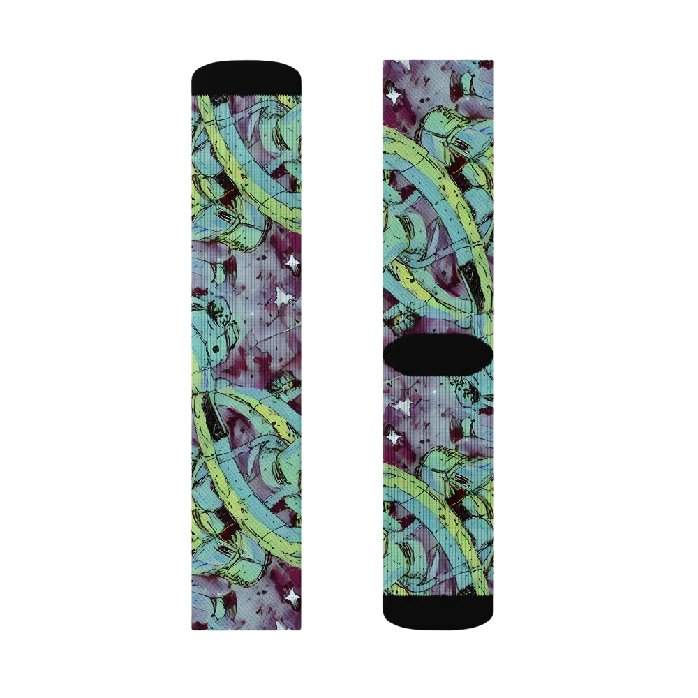 Lime Age on Socks — Right Sock
