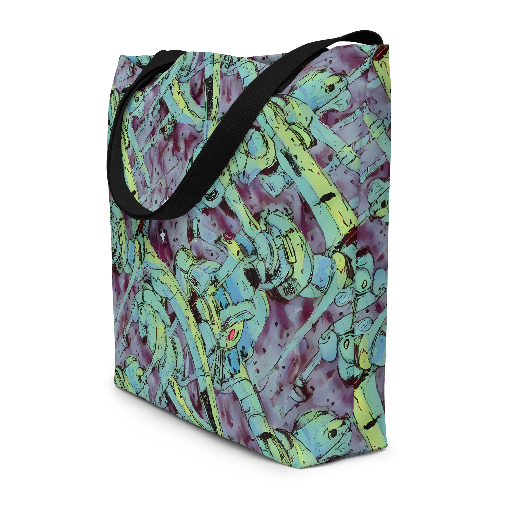 Lime Age on Large Tote Bag W/ Pocket — Front