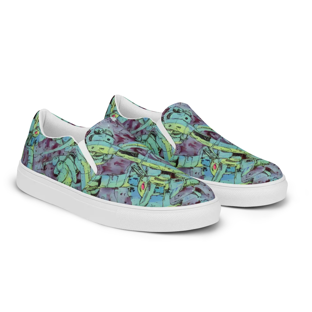 Lime Age on Women's Slip-On Canvas Shoes — Right Front