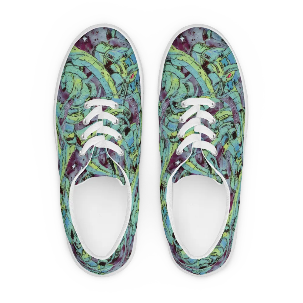 Lime Age on Men's Lace-Up Canvas Shoes — Front
