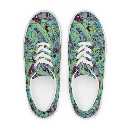 Lime Age on a Men's Lace-Up Canvas Shoes