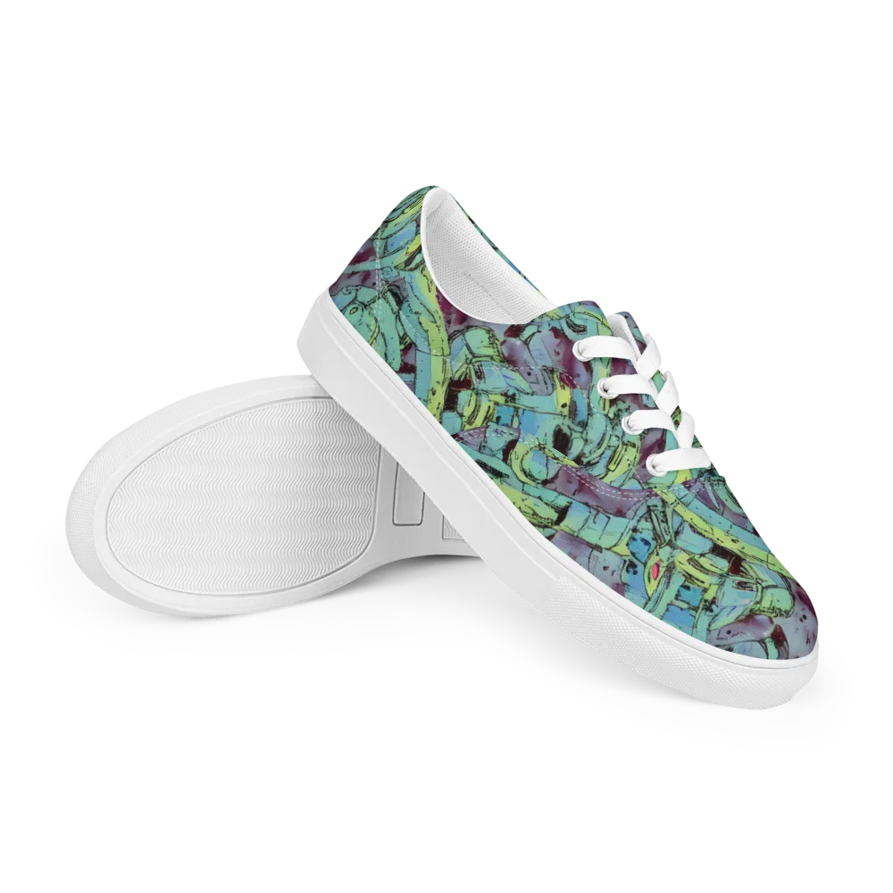 Lime Age on Men's Lace-Up Canvas Shoes — Right Front