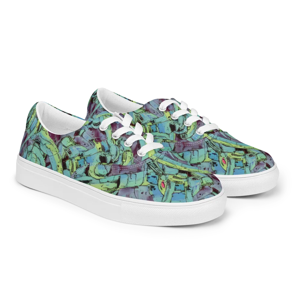 Lime Age on Men's Lace-Up Canvas Shoes — Right Front