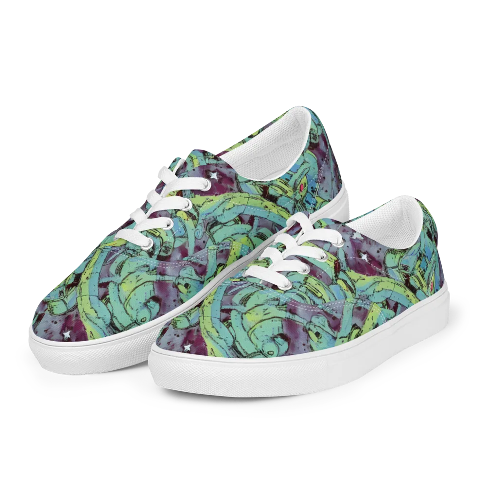 Lime Age on Men's Lace-Up Canvas Shoes — Left Front