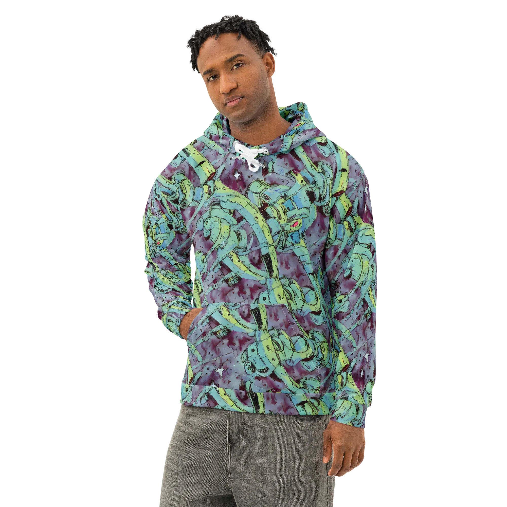 Lime Age on Cotton Hoodie — Left Front