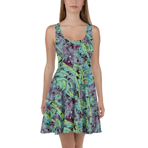 Lime Age on a Skater Dress