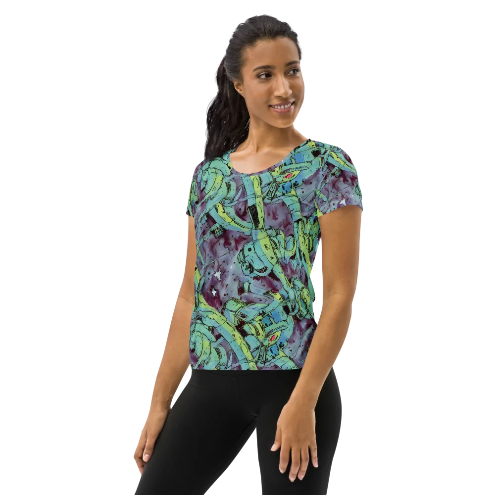 Lime Age on Women's Athletic T-Shirt — Left