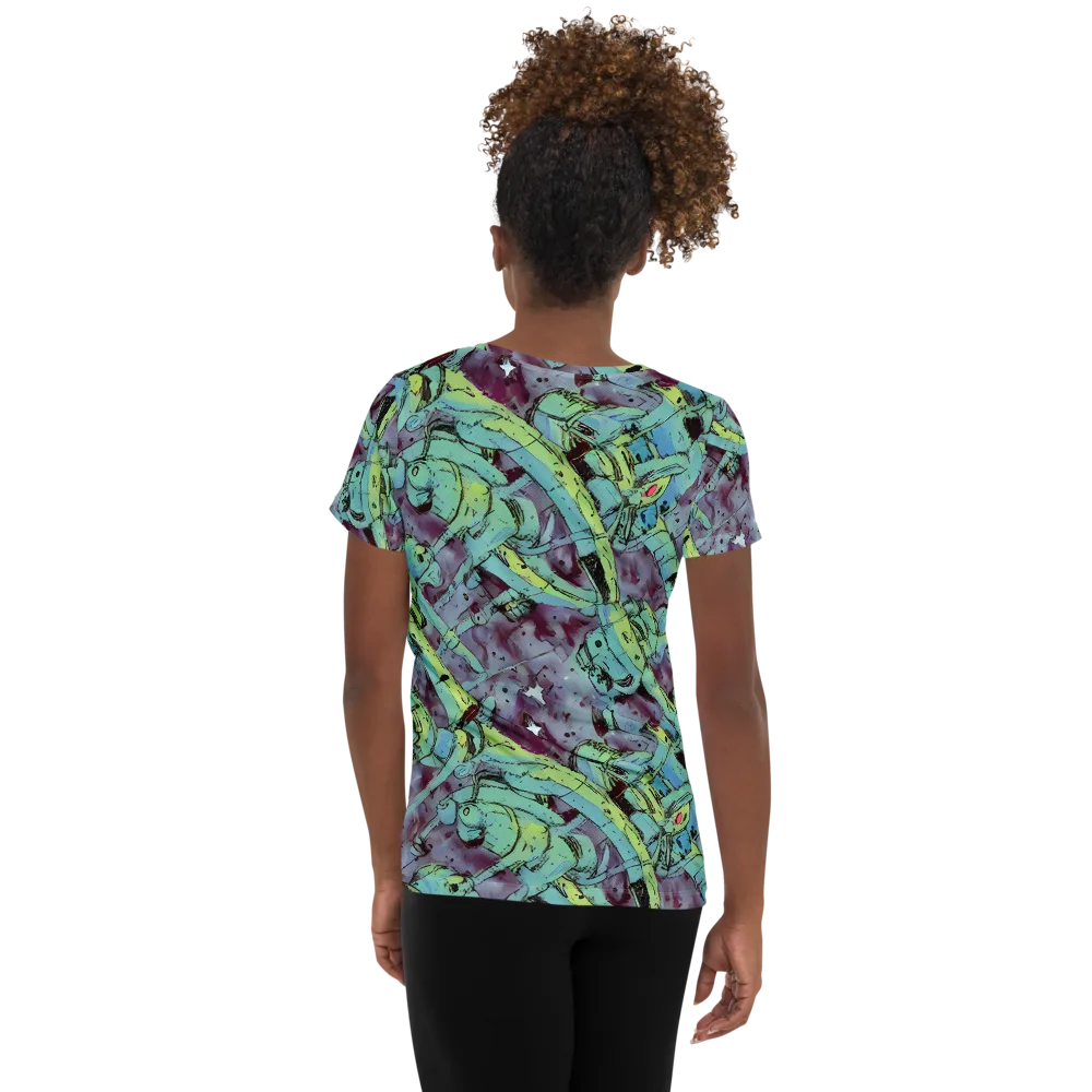 Lime Age on Women's Athletic T-Shirt — Back