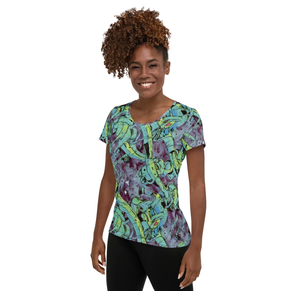Lime Age on Women's Athletic T-Shirt — Left