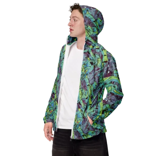 Lime Age on a Men's Windbreaker