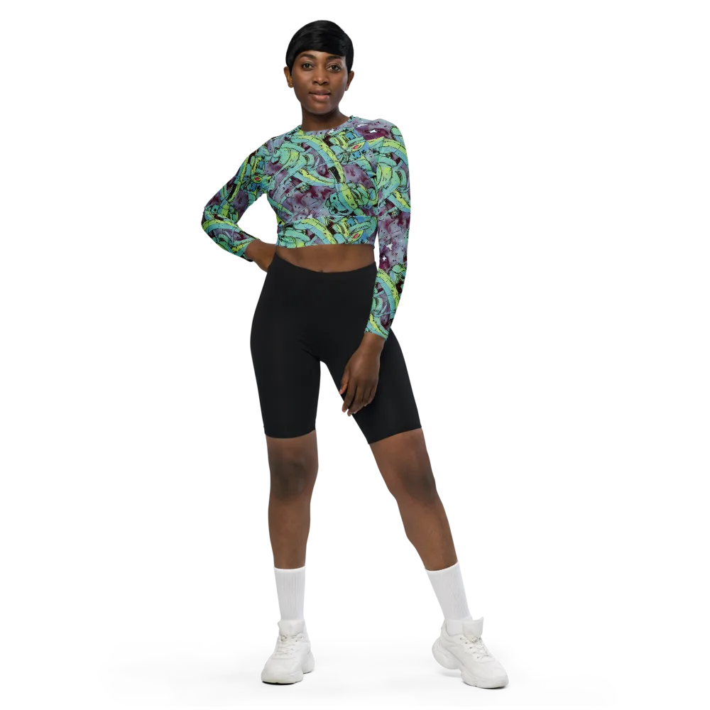 Lime Age on Long Sleeve Crop Top — Front