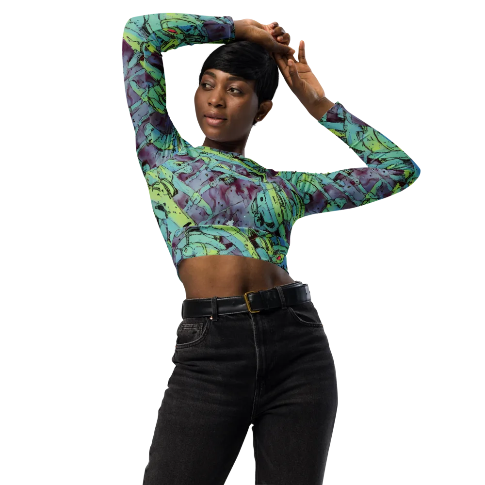 Lime Age on Long Sleeve Crop Top — Front